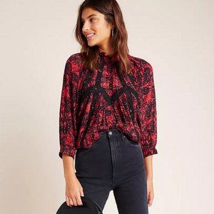 Anthropologie Mandie Embroidered Top